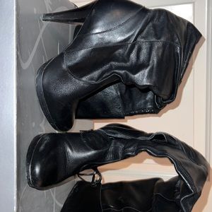 Black knee high boot